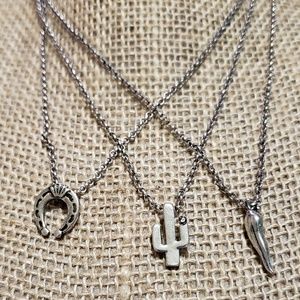 3 Southwestern Necklace Silvertone